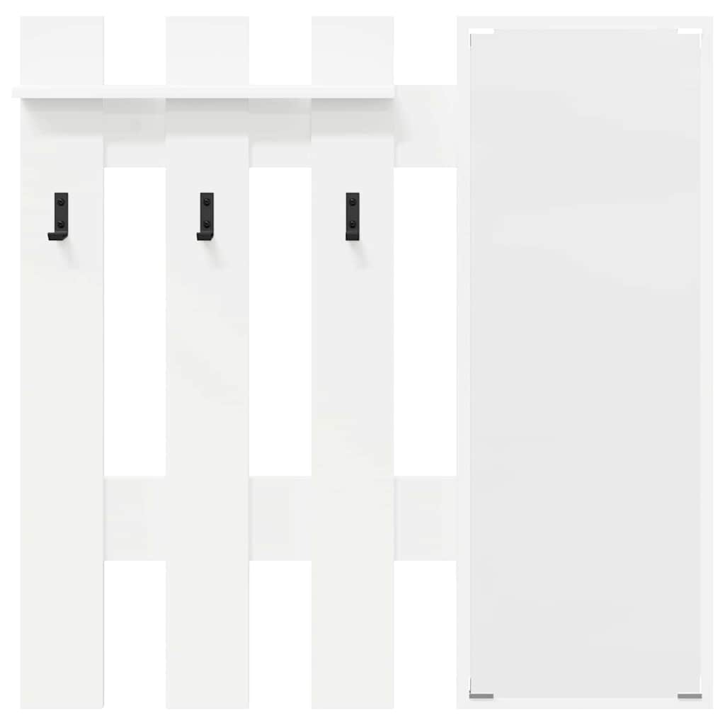 vidaXL Wall-Mounted Coat Rack Wall-Mounted White 100 x 10 x 100 cm 5