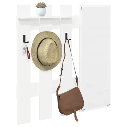 vidaXL Wall-Mounted Coat Rack Wall-Mounted White 100 x 10 x 100 cm 3