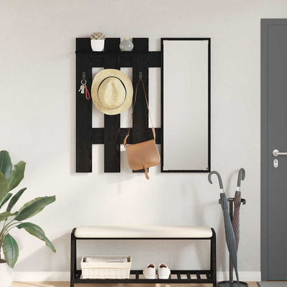 vidaXL Wall-Mounted Coat Rack Wall-Mounted Black Oak 100 x 10 x 100 cm 1