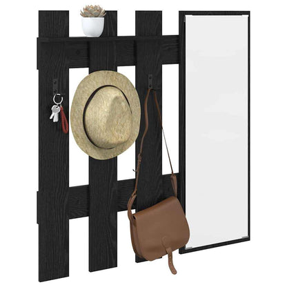 vidaXL Wall-Mounted Coat Rack Wall-Mounted Black Oak 100 x 10 x 100 cm 3