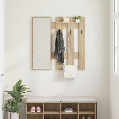 vidaXL Wall-Mounted Coat Rack Wall-Mounted Sonoma Oak Engineered wood 4