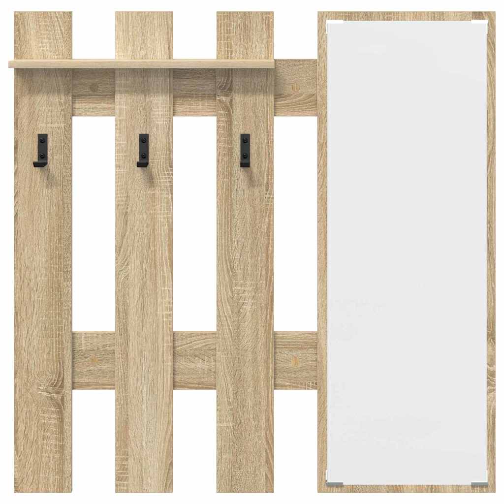vidaXL Wall-Mounted Coat Rack Wall-Mounted Sonoma Oak Engineered wood 5