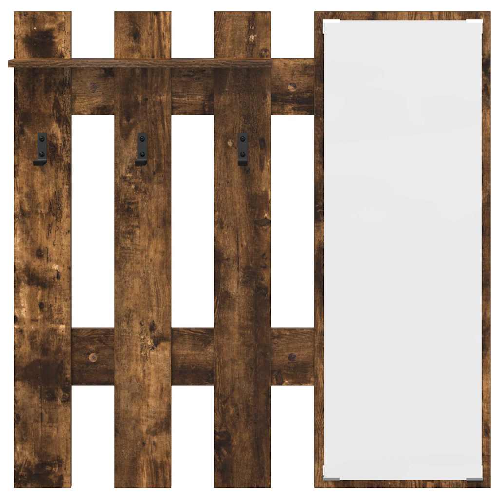 vidaXL Wall-Mounted Coat Rack Wall-Mounted Smoked Oak Engineered wood 5