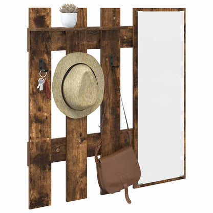 vidaXL Wall-Mounted Coat Rack Wall-Mounted Smoked Oak Engineered wood 3
