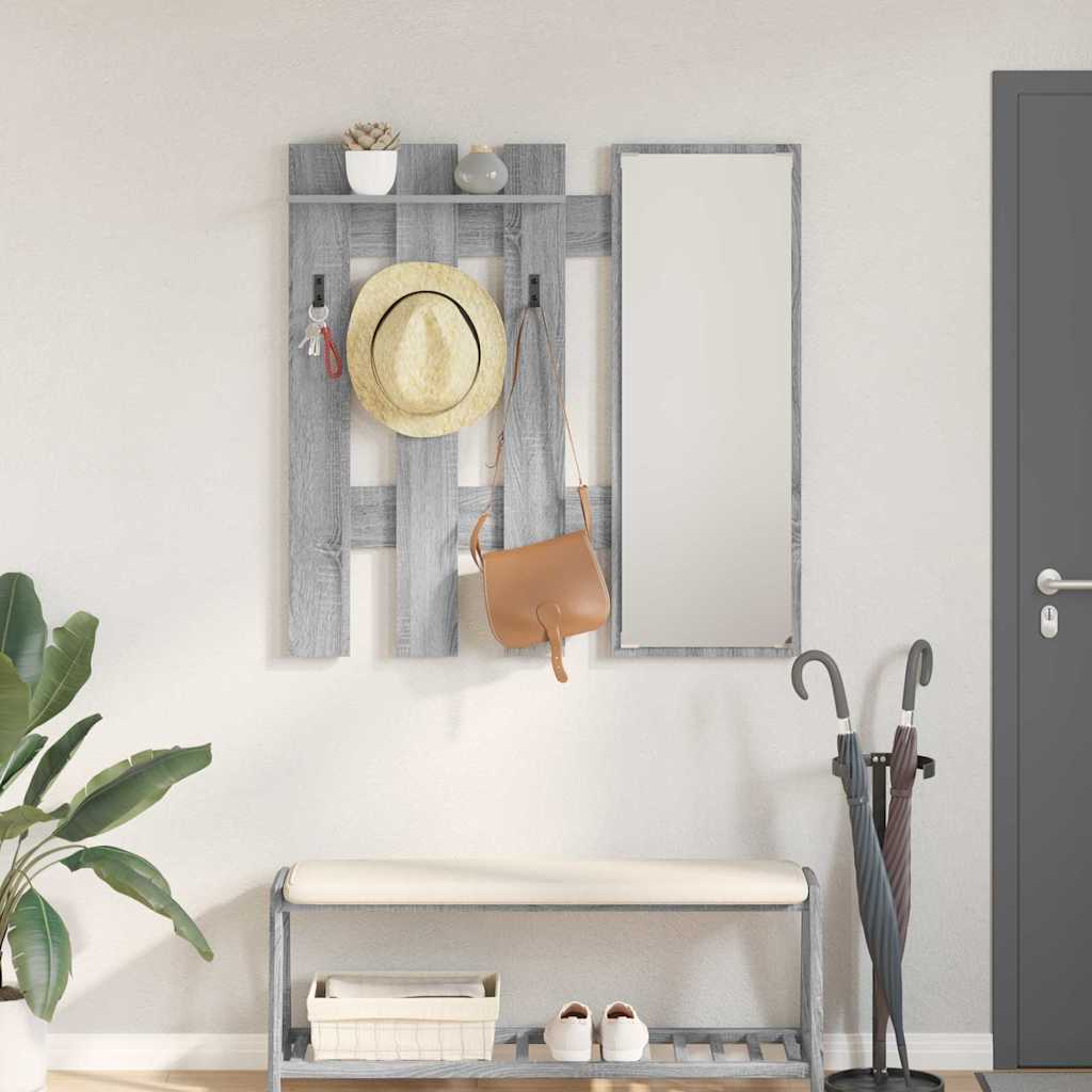 vidaXL Wall-Mounted Coat Rack Wall-Mounted Grey Sonoma Engineered wood 1