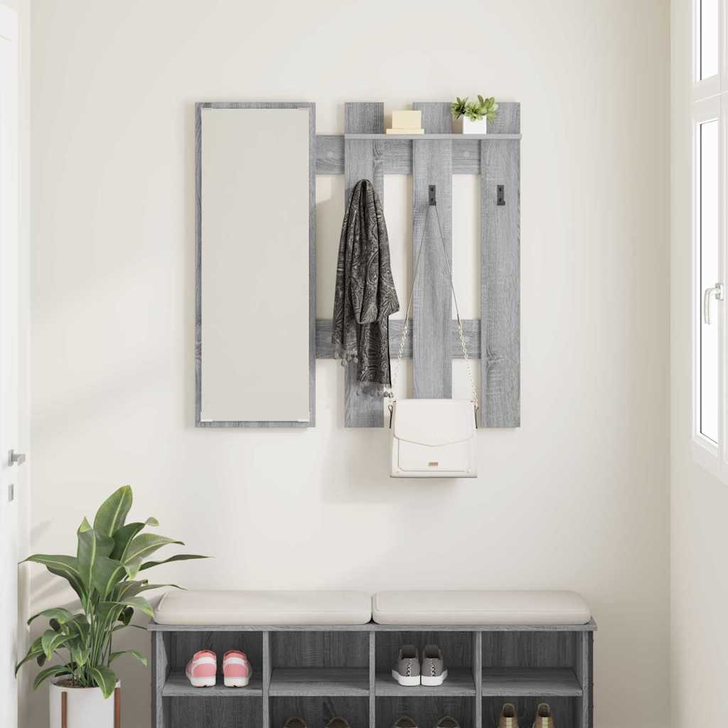 vidaXL Wall-Mounted Coat Rack Wall-Mounted Grey Sonoma Engineered wood 4