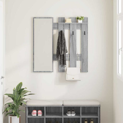 vidaXL Wall-Mounted Coat Rack Wall-Mounted Grey Sonoma Engineered wood 4