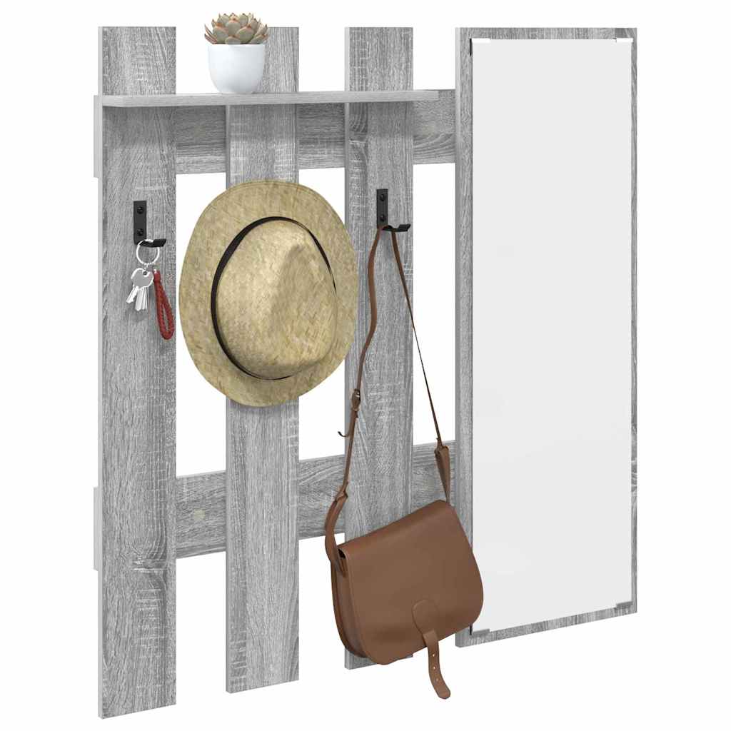 vidaXL Wall-Mounted Coat Rack Wall-Mounted Grey Sonoma Engineered wood 3