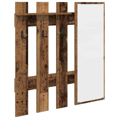 vidaXL Wall-Mounted Coat Rack Wall-Mounted Old Wood 100 x 10 x 100 cm 2