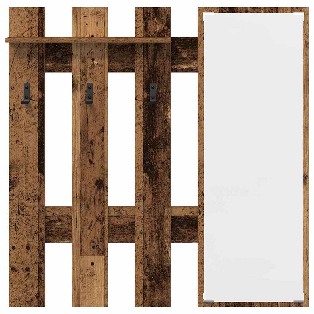 vidaXL Wall-Mounted Coat Rack Wall-Mounted Old Wood 100 x 10 x 100 cm 5