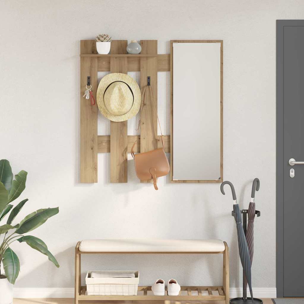 vidaXL Wall-Mounted Coat Rack Wall-Mounted Artisan Oak Engineered wood 1