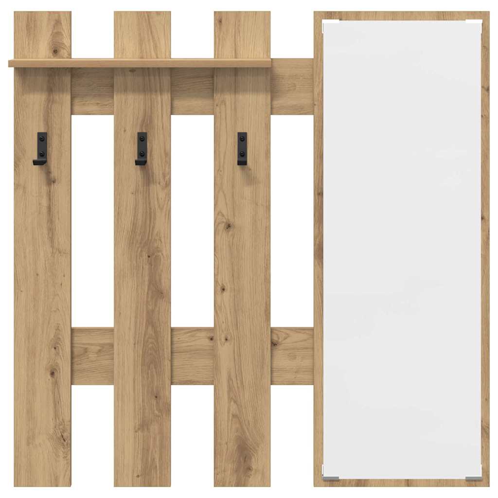 vidaXL Wall-Mounted Coat Rack Wall-Mounted Artisan Oak Engineered wood 5