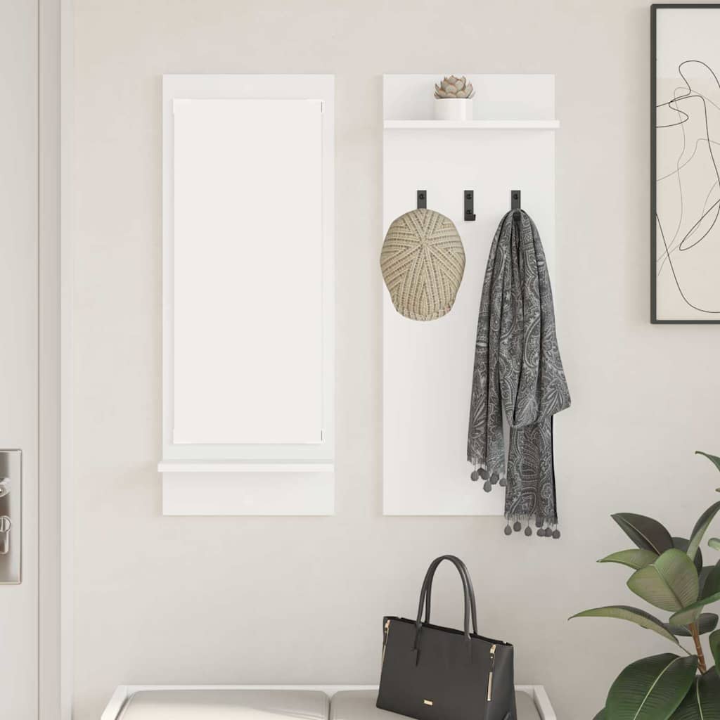 vidaXL Wall-Mounted Coat Rack Wall-Mounted White 70 x 10 x 90 cm 1