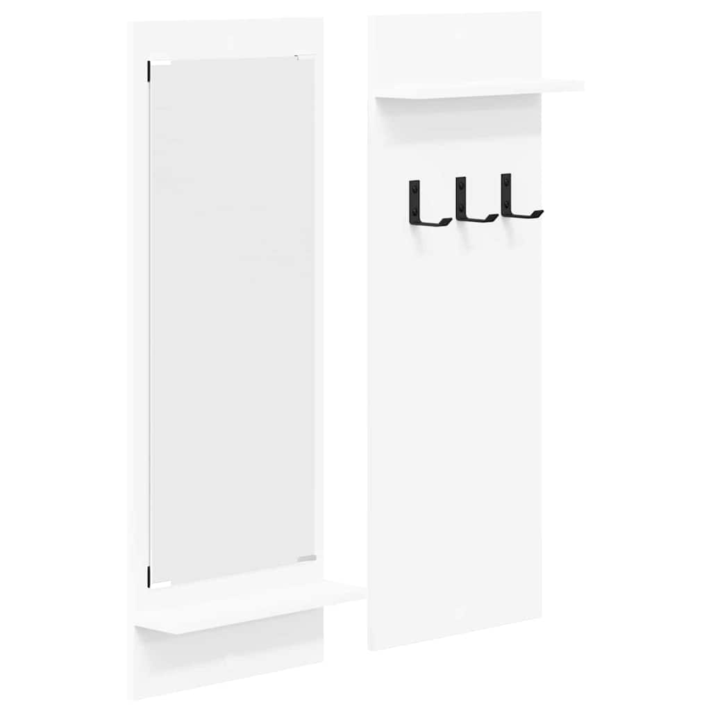 vidaXL Wall-Mounted Coat Rack Wall-Mounted White 70 x 10 x 90 cm 2