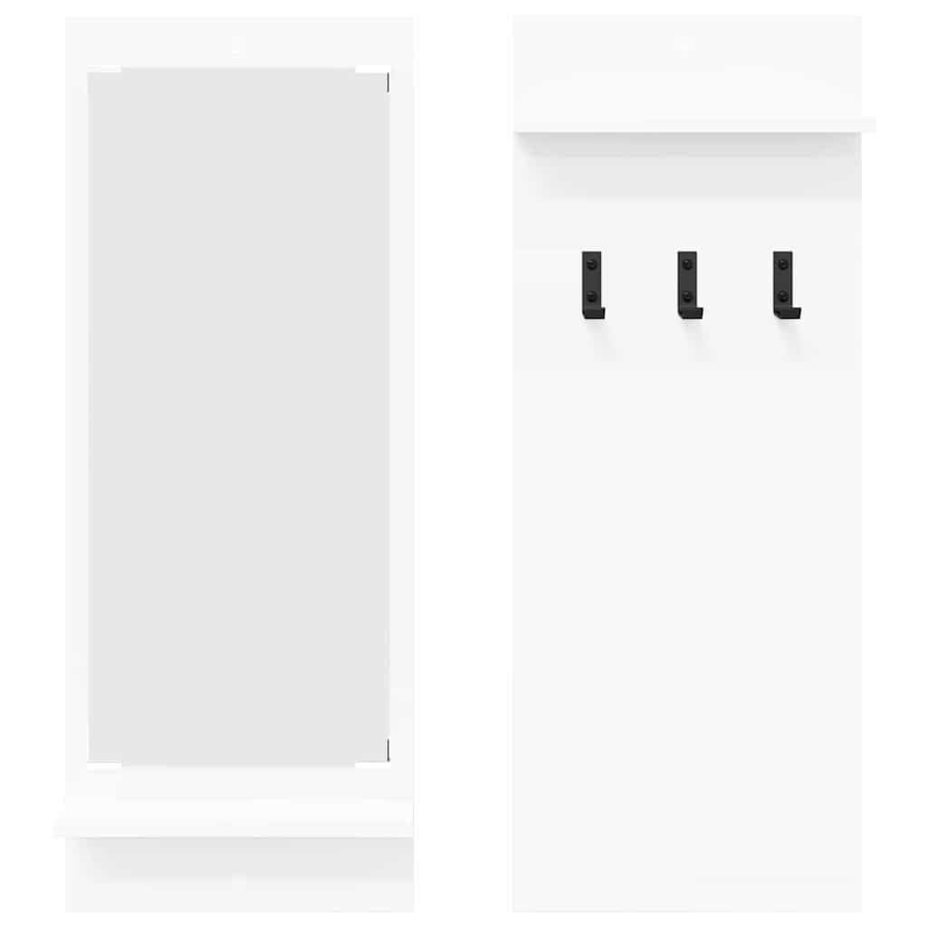 vidaXL Wall-Mounted Coat Rack Wall-Mounted White 70 x 10 x 90 cm 5