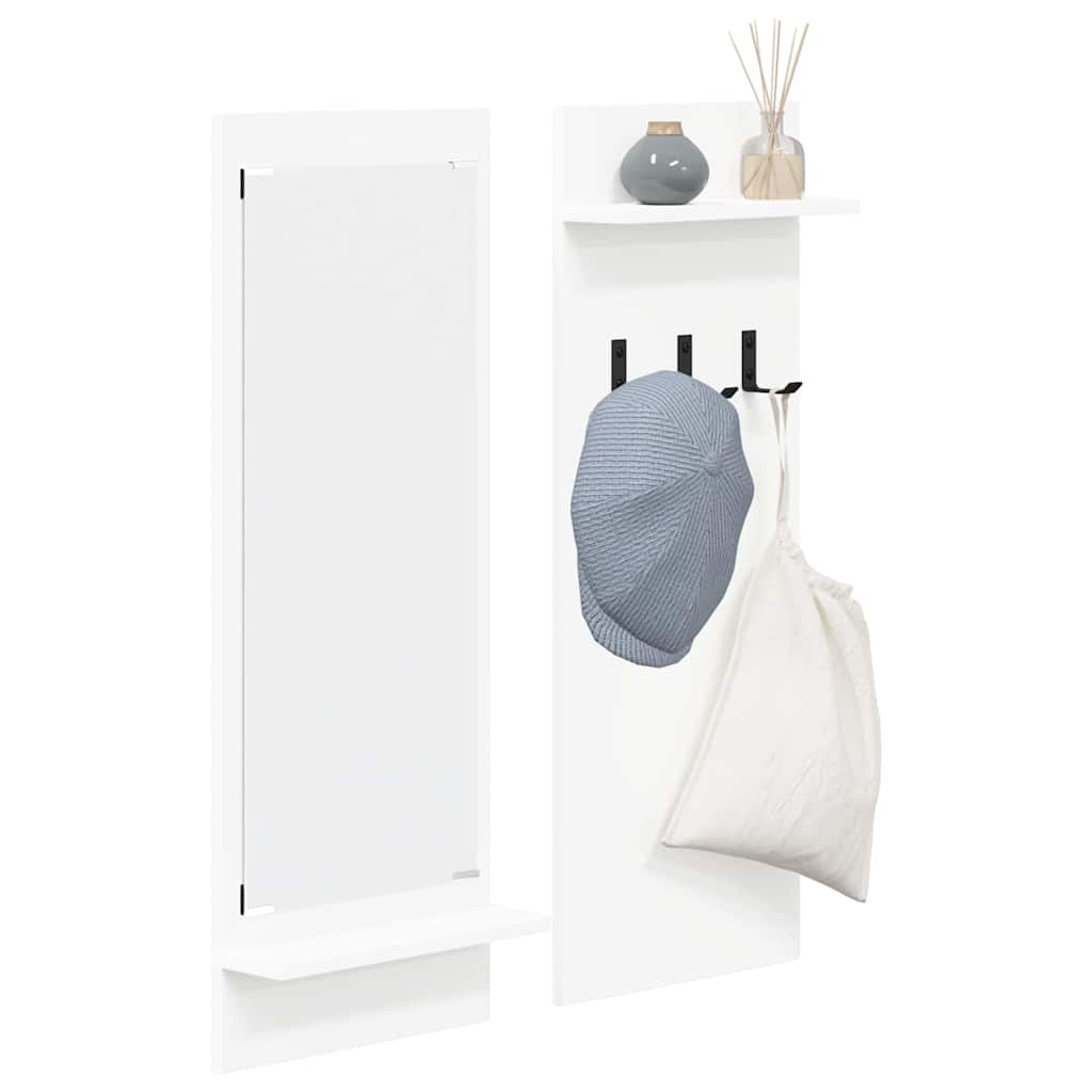 vidaXL Wall-Mounted Coat Rack Wall-Mounted White 70 x 10 x 90 cm 3