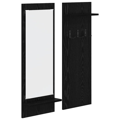 vidaXL Wall-Mounted Coat Rack Wall-Mounted Black Oak 70 x 10 x 90 cm 2