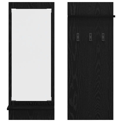 vidaXL Wall-Mounted Coat Rack Wall-Mounted Black Oak 70 x 10 x 90 cm 5