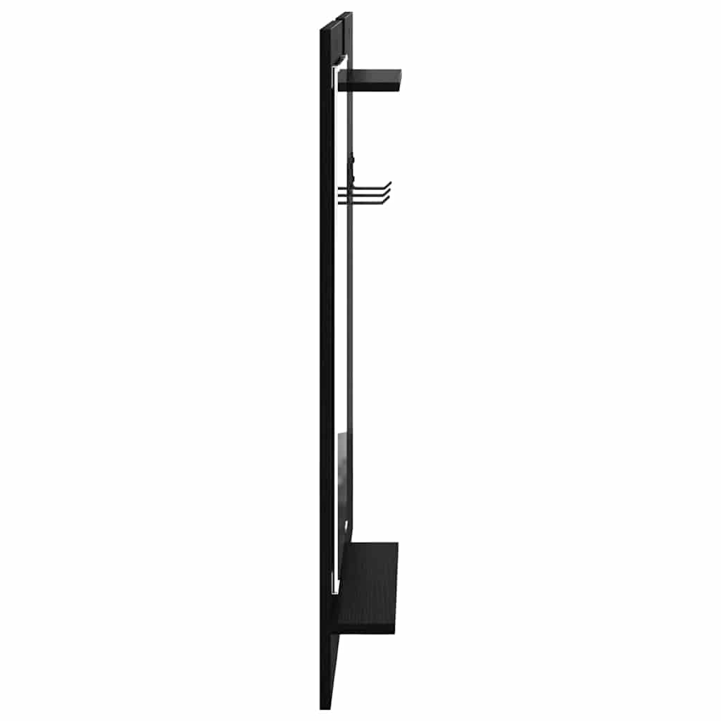 vidaXL Wall-Mounted Coat Rack Wall-Mounted Black Oak 70 x 10 x 90 cm 6