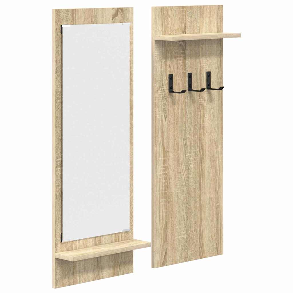 vidaXL Wall-Mounted Coat Rack Wall-Mounted Sonoma Oak 70 x 10 x 90 cm 2