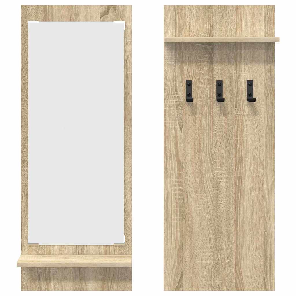 vidaXL Wall-Mounted Coat Rack Wall-Mounted Sonoma Oak 70 x 10 x 90 cm 5