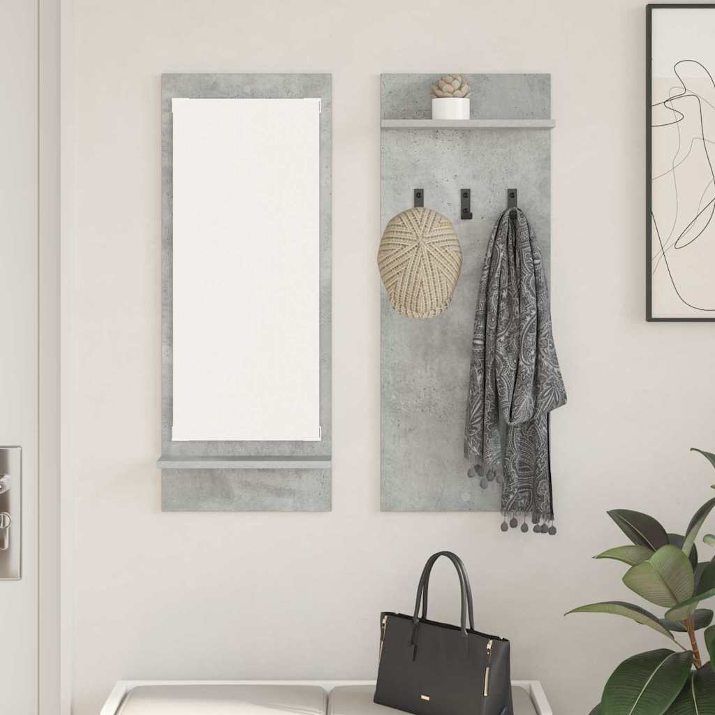 vidaXL Wall-Mounted Coat Rack Wall-Mounted Concrete Grey 1