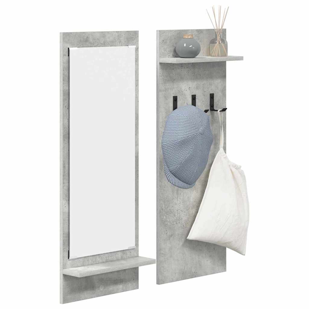 vidaXL Wall-Mounted Coat Rack Wall-Mounted Concrete Grey 3
