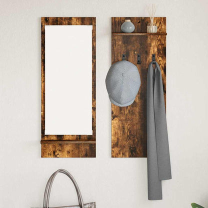 vidaXL Wall-Mounted Coat Rack Wall-Mounted Smoked Oak 70 x 10 x 90 cm 4
