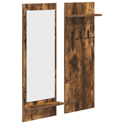 vidaXL Wall-Mounted Coat Rack Wall-Mounted Smoked Oak 70 x 10 x 90 cm 2