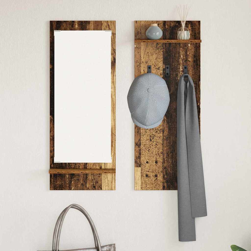 vidaXL Wall-Mounted Coat Rack Wall-Mounted Old Wood 70 x 10 x 90 cm 4