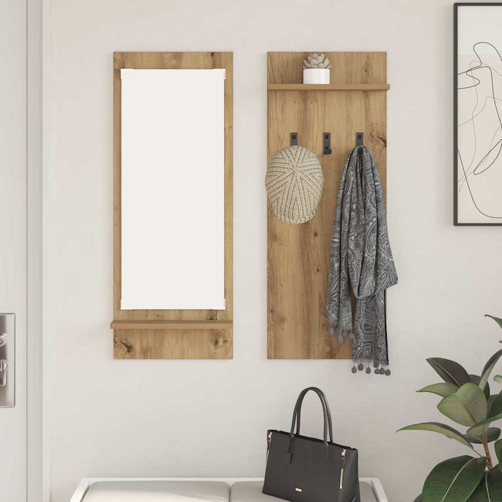 vidaXL Wall-Mounted Coat Rack Wall-Mounted Artisan Oak 70 x 10 x 90 cm 1