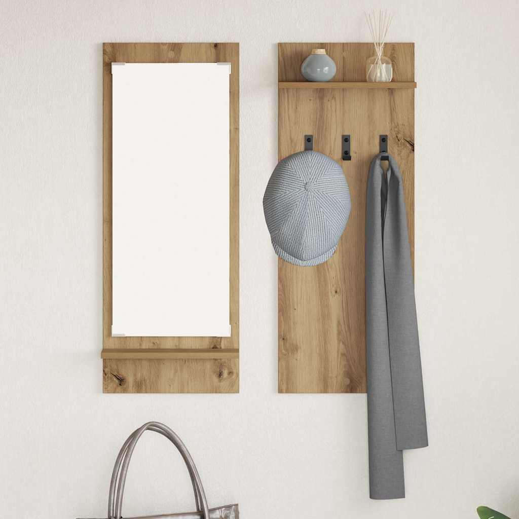 vidaXL Wall-Mounted Coat Rack Wall-Mounted Artisan Oak 70 x 10 x 90 cm 4