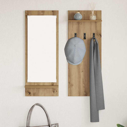 vidaXL Wall-Mounted Coat Rack Wall-Mounted Artisan Oak 70 x 10 x 90 cm 4