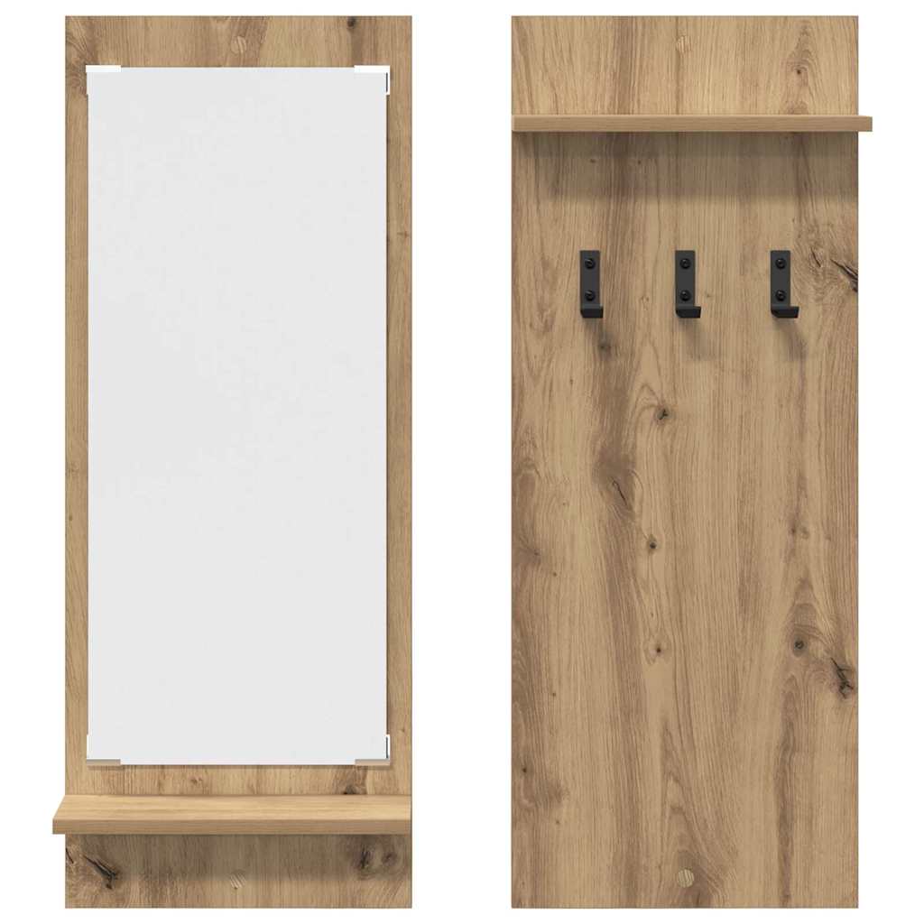 vidaXL Wall-Mounted Coat Rack Wall-Mounted Artisan Oak 70 x 10 x 90 cm 5