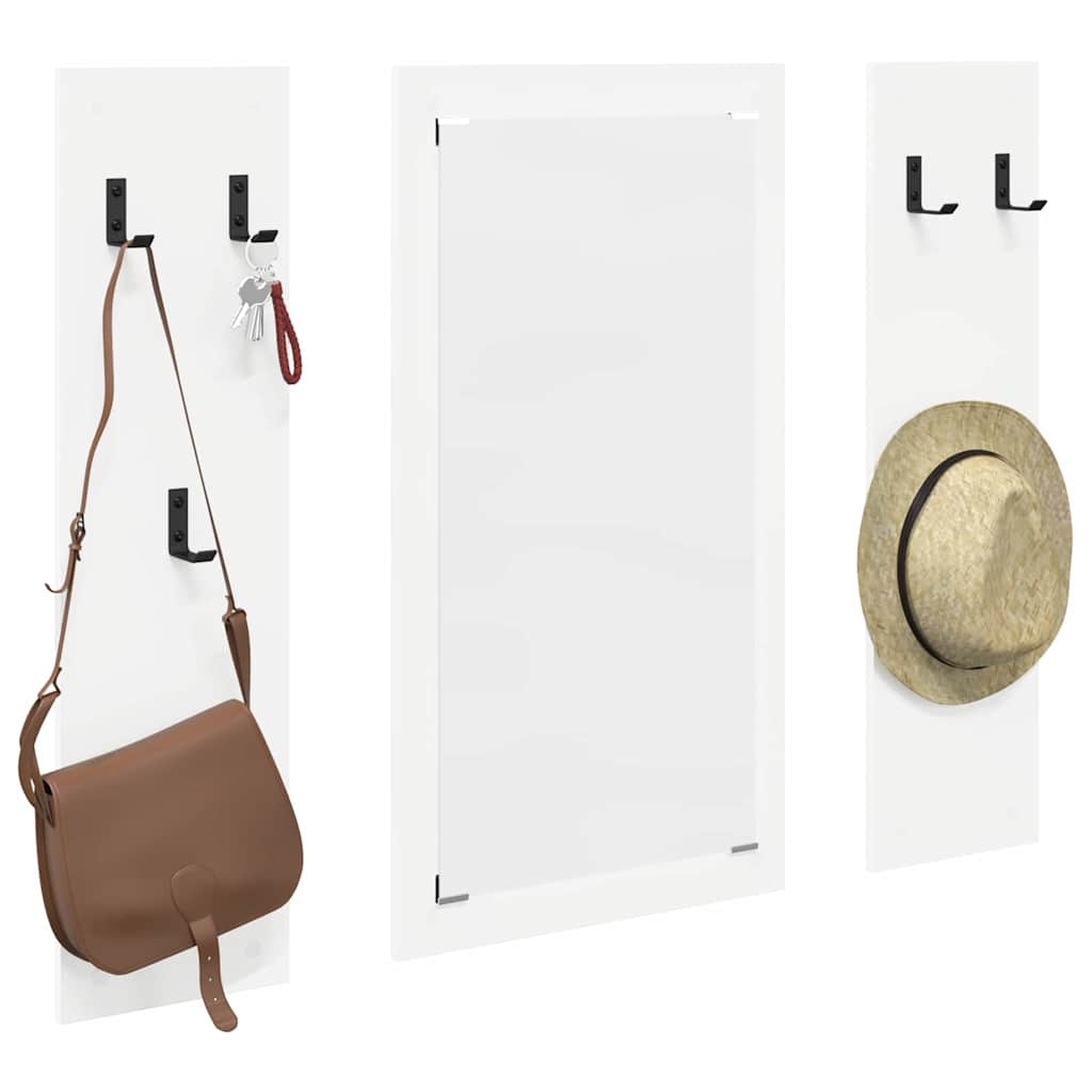 vidaXL Wall-Mounted Coat Rack Wall-Mounted White 96 x 1.5 x 90 cm 3