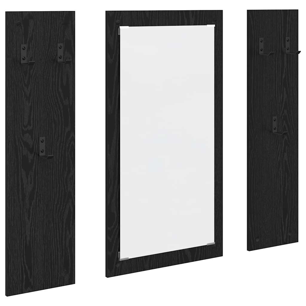 vidaXL Wall-Mounted Coat Rack Wall-Mounted Black Oak 96 x 1.5 x 90 cm 2