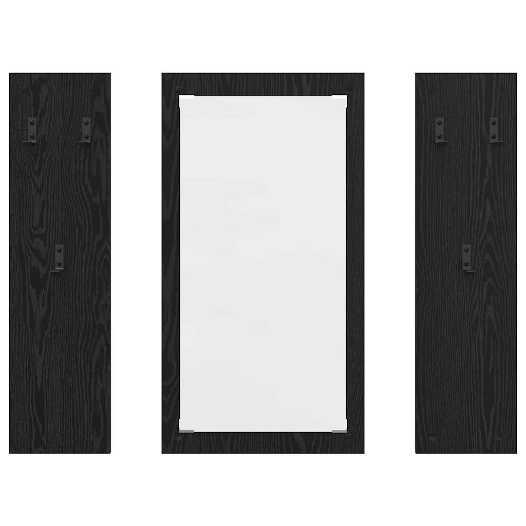 vidaXL Wall-Mounted Coat Rack Wall-Mounted Black Oak 96 x 1.5 x 90 cm 5