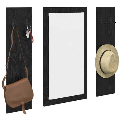 vidaXL Wall-Mounted Coat Rack Wall-Mounted Black Oak 96 x 1.5 x 90 cm 3