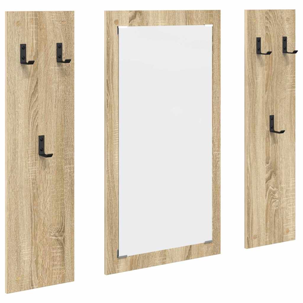 vidaXL Wall-Mounted Coat Rack Wall-Mounted Sonoma Oak 96 x 1.5 x 90 cm 2