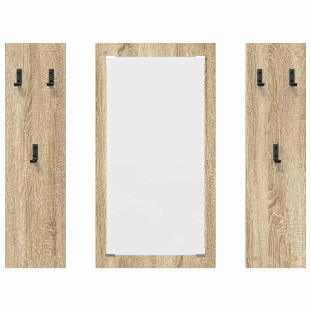 vidaXL Wall-Mounted Coat Rack Wall-Mounted Sonoma Oak 96 x 1.5 x 90 cm 5