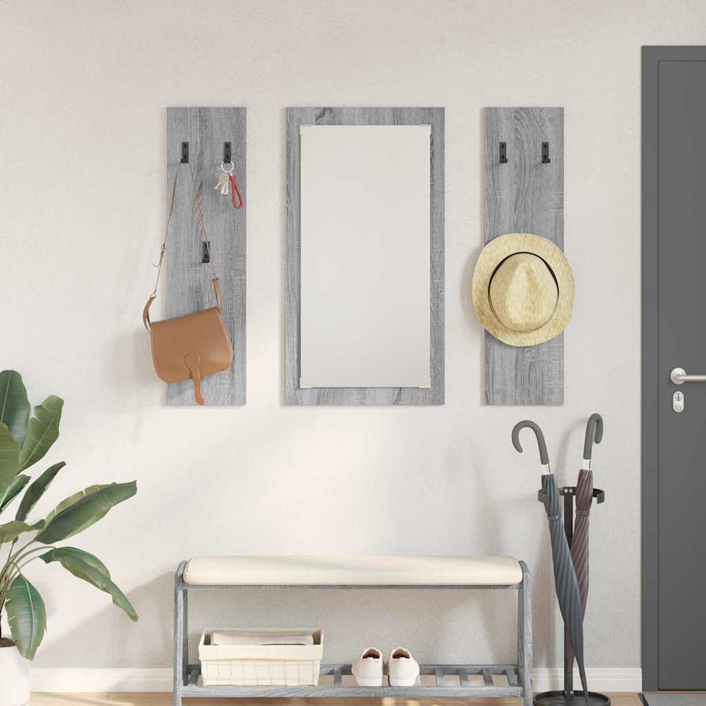 vidaXL Wall-Mounted Coat Rack Wall-Mounted Grey Sonoma Engineered wood 1