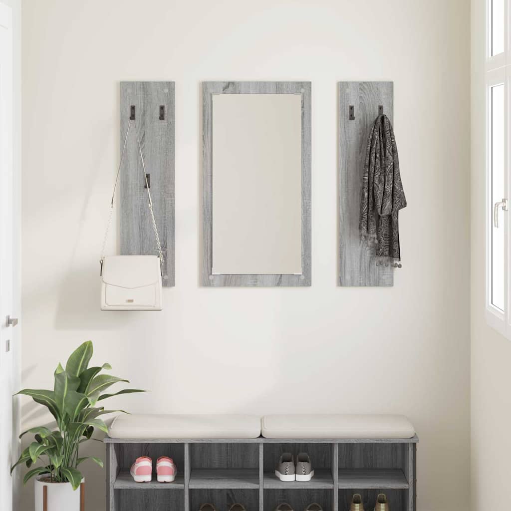 vidaXL Wall-Mounted Coat Rack Wall-Mounted Grey Sonoma Engineered wood 4