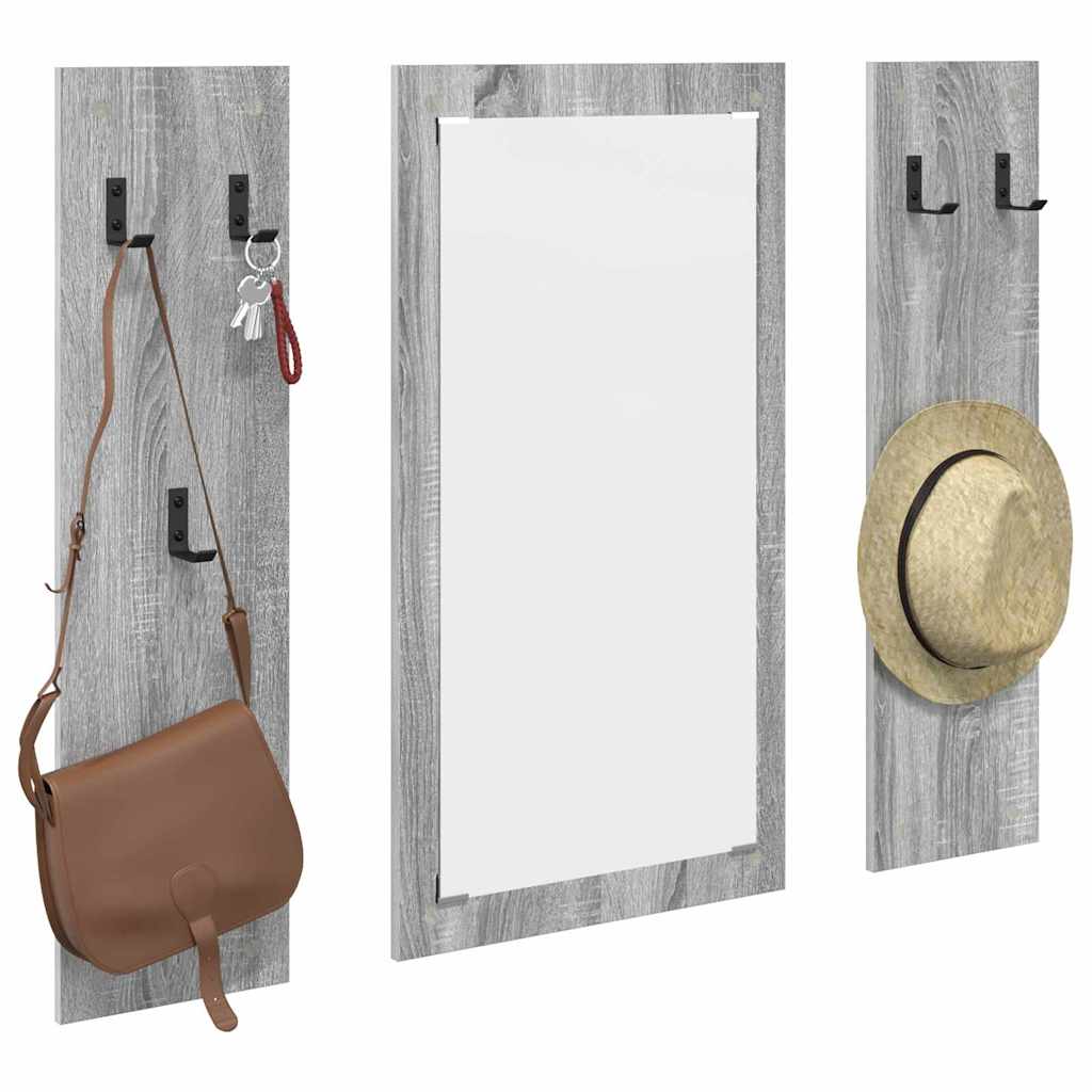 vidaXL Wall-Mounted Coat Rack Wall-Mounted Grey Sonoma Engineered wood 3
