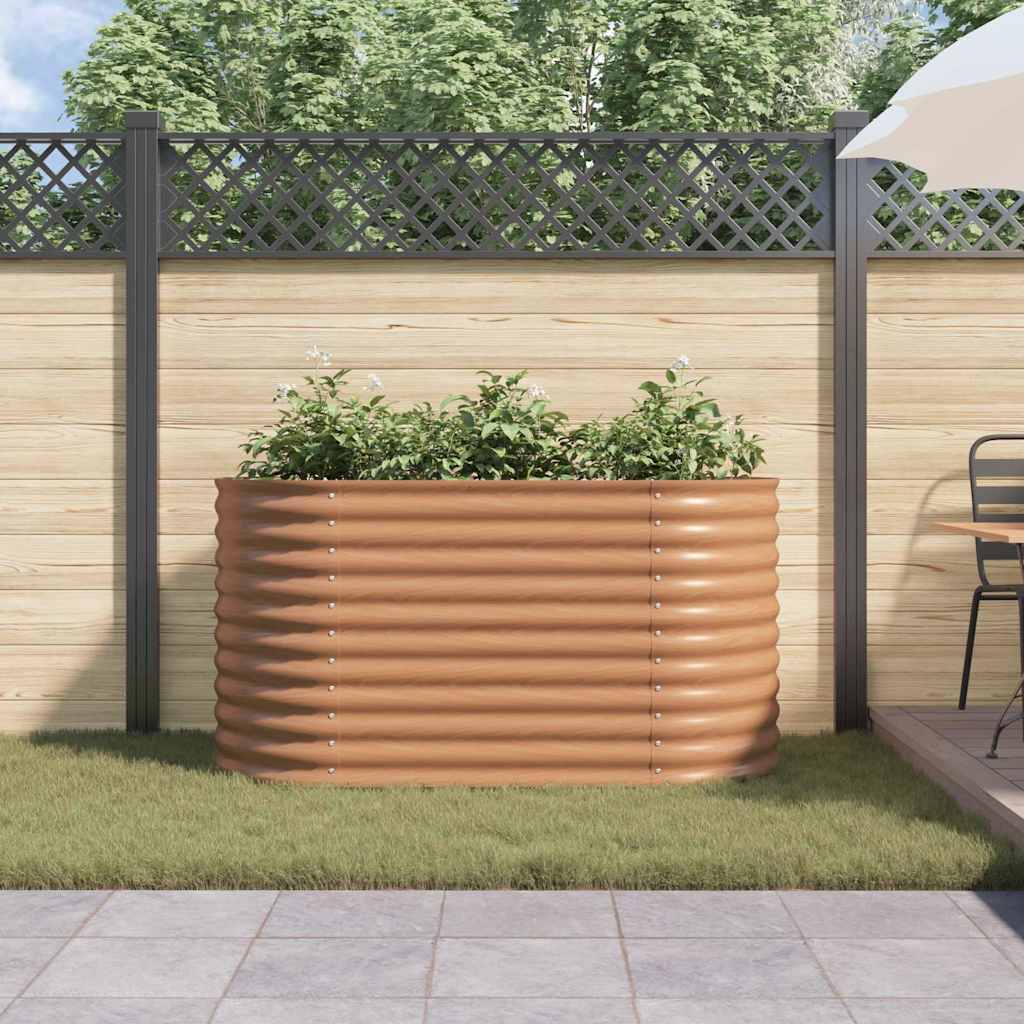 vidaXL Raised Bed Brown 160 x 80 x 81 cm Steel 4