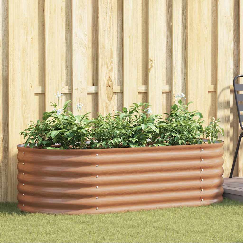 Raised Bed 160 x 80 x 44 cm Steel Height 44 cm Width 160 cm Wood look