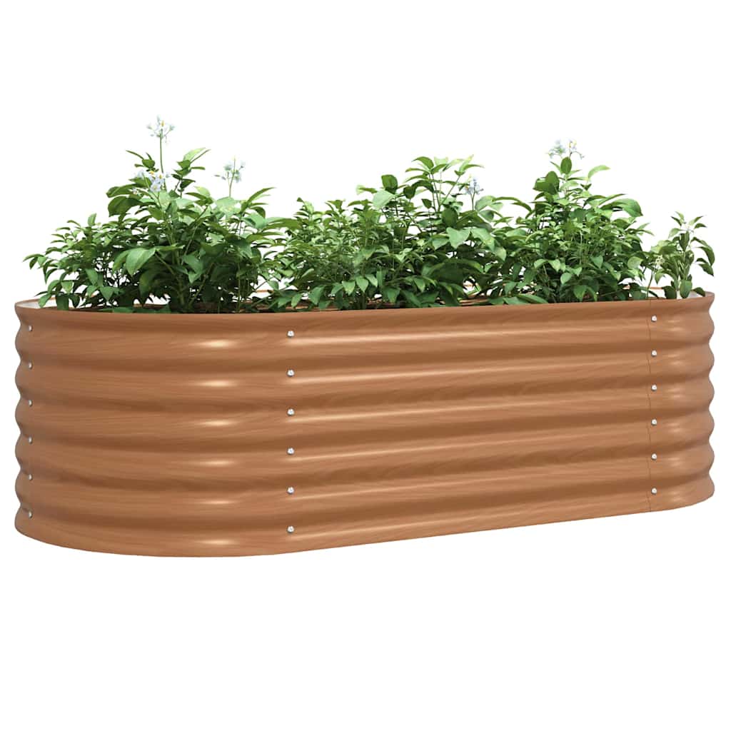 Raised Bed 160 x 80 x 44 cm Steel Height 44 cm Width 160 cm Wood look