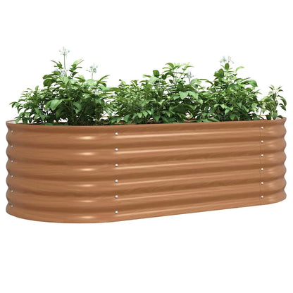 Raised Bed 160 x 80 x 44 cm Steel Height 44 cm Width 160 cm Wood look