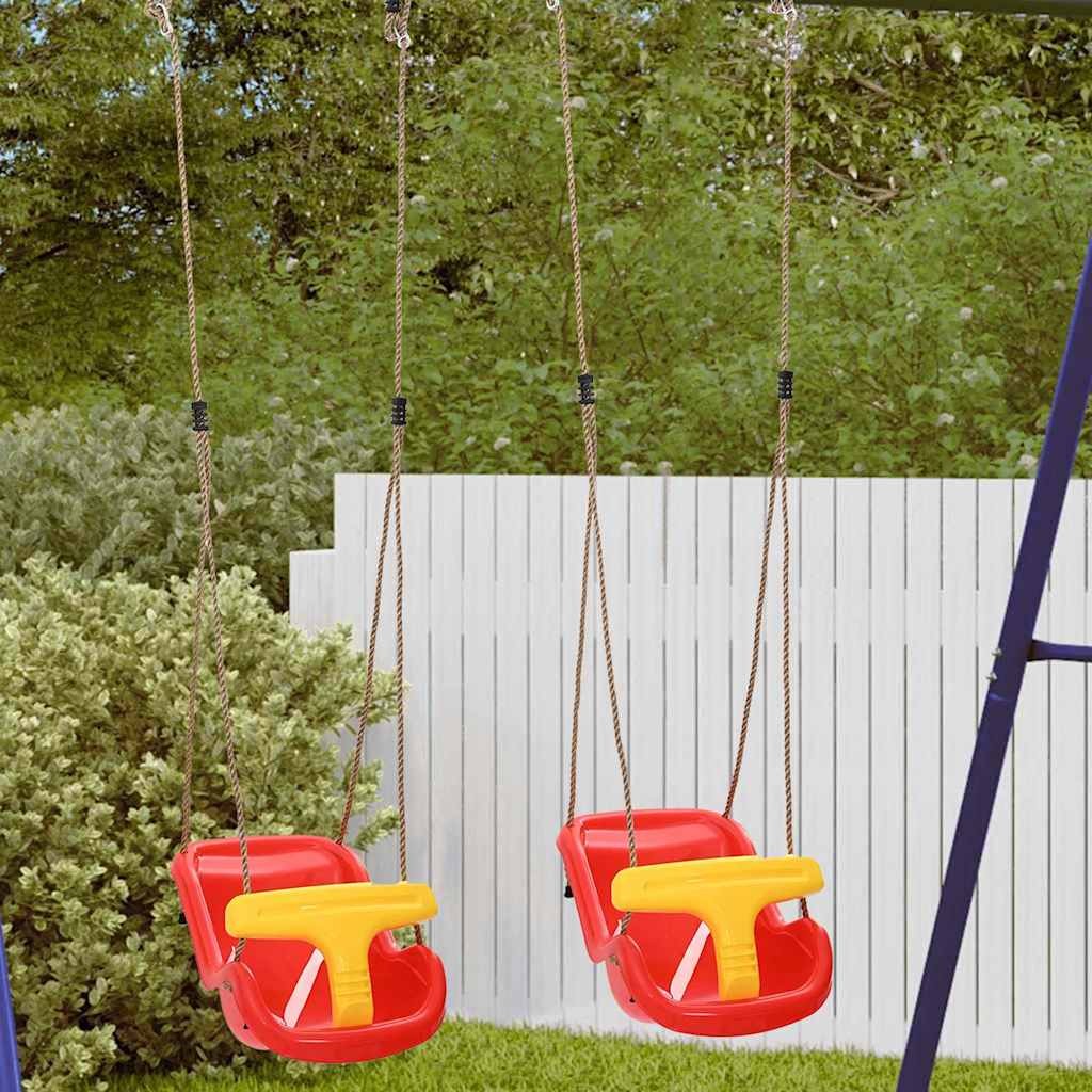 vidaXL Baby Swing 2 pcs Red 36 x 43 x 42 cm Plastic 1