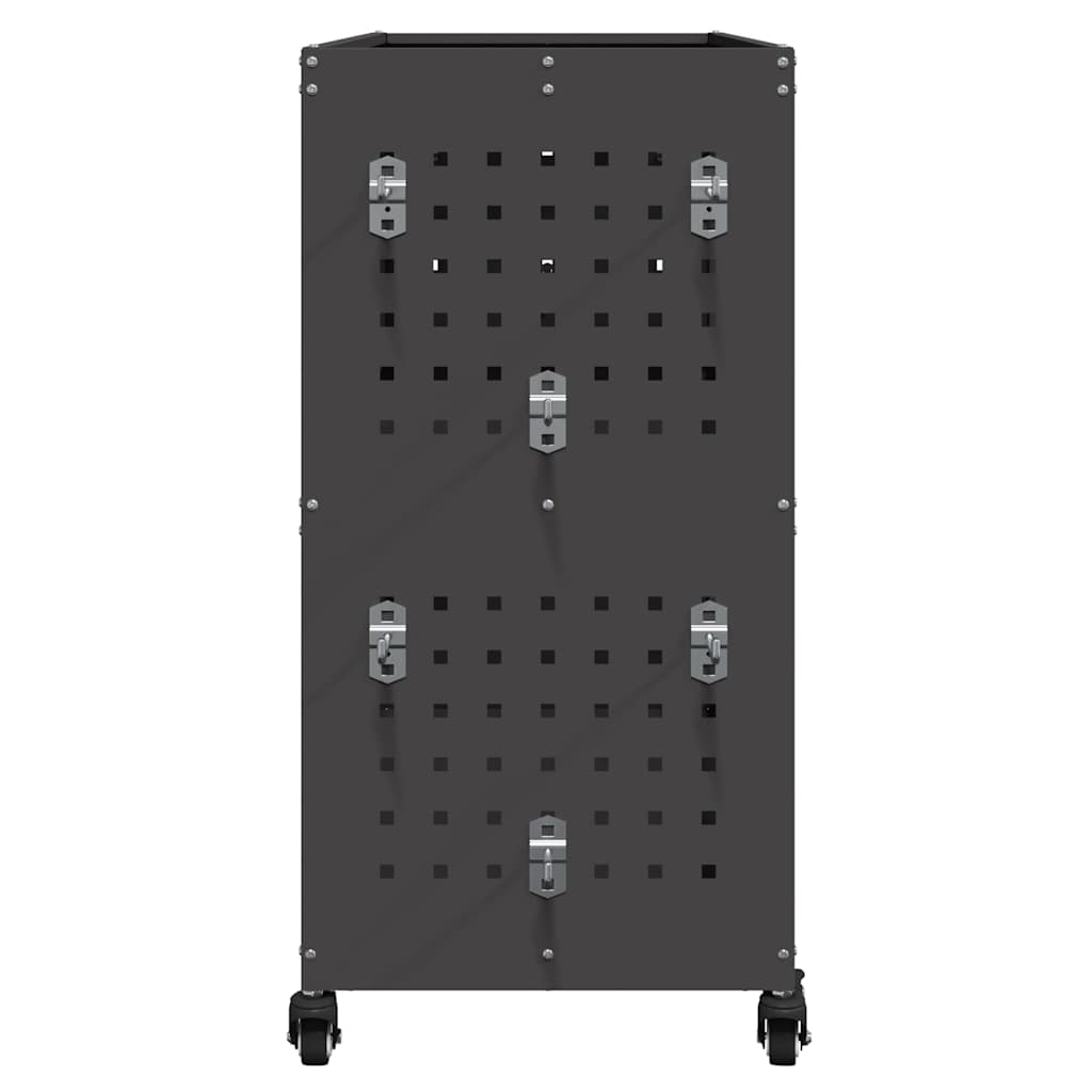 vidaXL Tool Trolley with Shelf Black 75 x 35 x 73 cm Cold-rolled Steel 6
