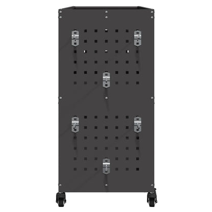 vidaXL Tool Trolley with Shelf Black 75 x 35 x 73 cm Cold-rolled Steel 6